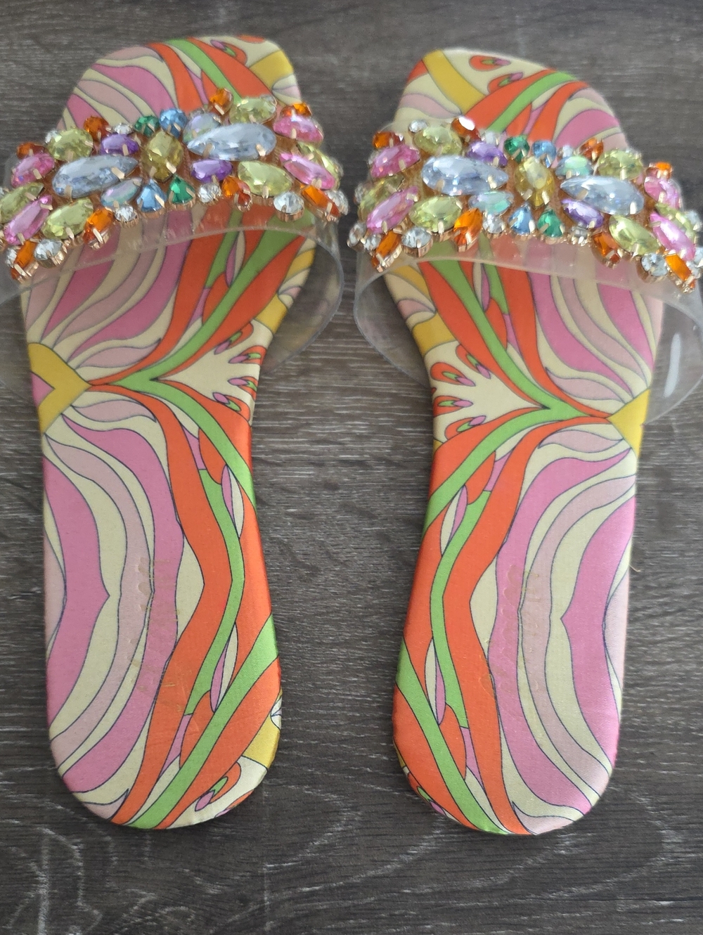 Multicolor Jeweled Slides - Picture 2 of 3